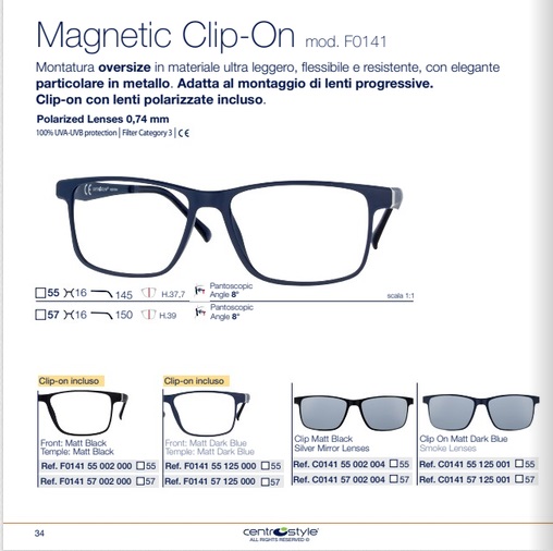 CENTROSTYLE - F0141 Clip-on (doppio) | FotoOtticaPuntoDiVista.com